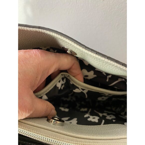 Jenna Kator Purse Bag & Wallet Gray Pebbled Vegan Leather Shoulder Crossbody - Picture 7 of 14